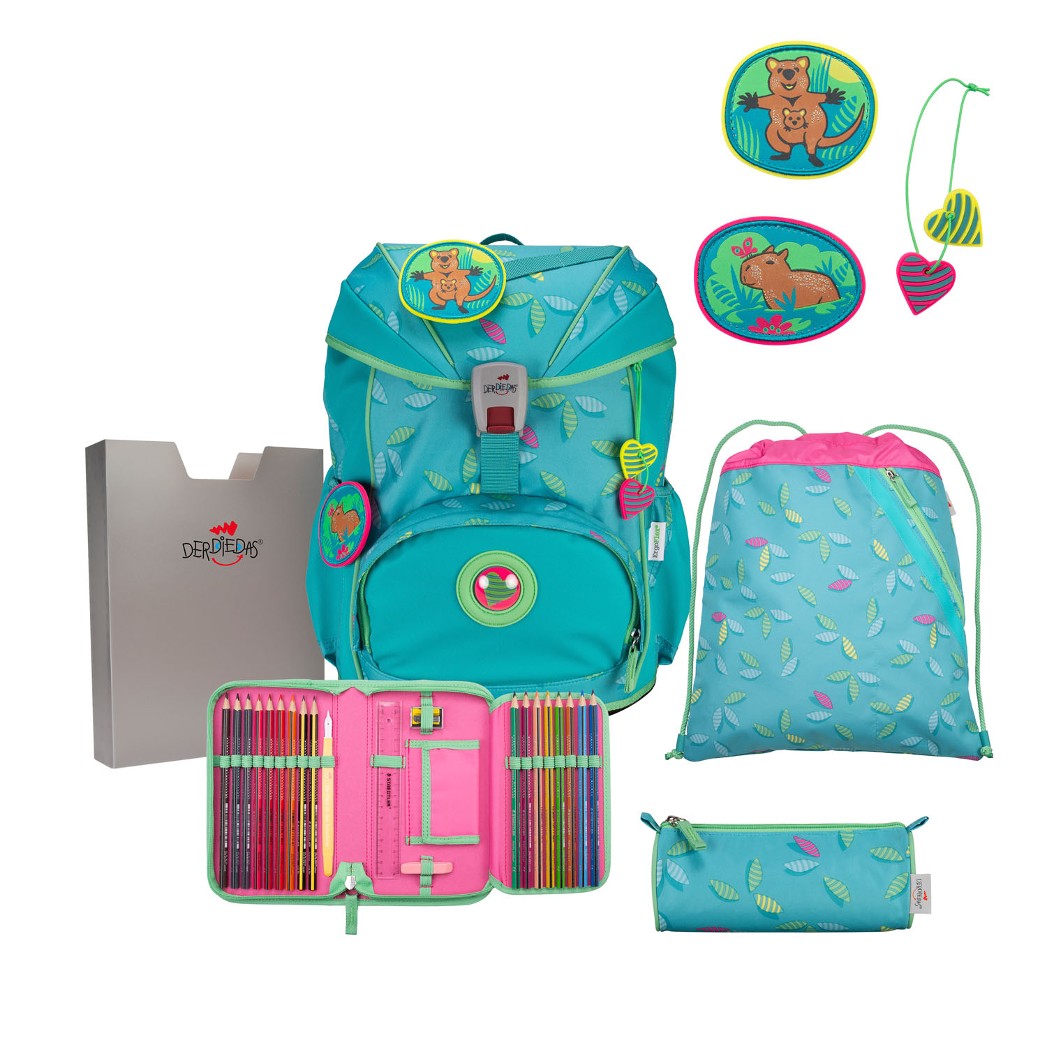 DerDieDas ErgoFlex Exklusiv "Superflash" Schulrucksack-Set 5-teilig mit Sportbeutel Paradise DerDieDas ErgoFlex Exklusiv "Superflash" Schulrucksack-Set 5-teilig mit Sportbeutel Paradise