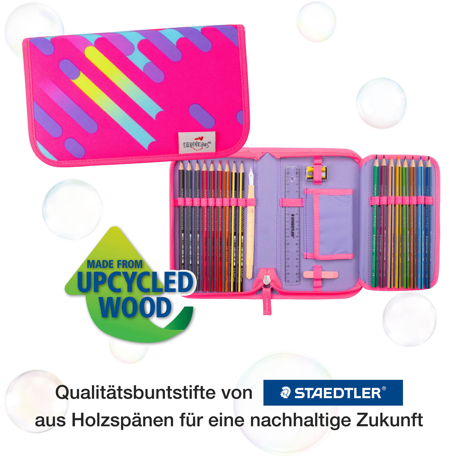 DerDieDas ErgoFlex Tiny Exklusiv NEON Schulrucksack 5-teiliges Set Neon Punkie