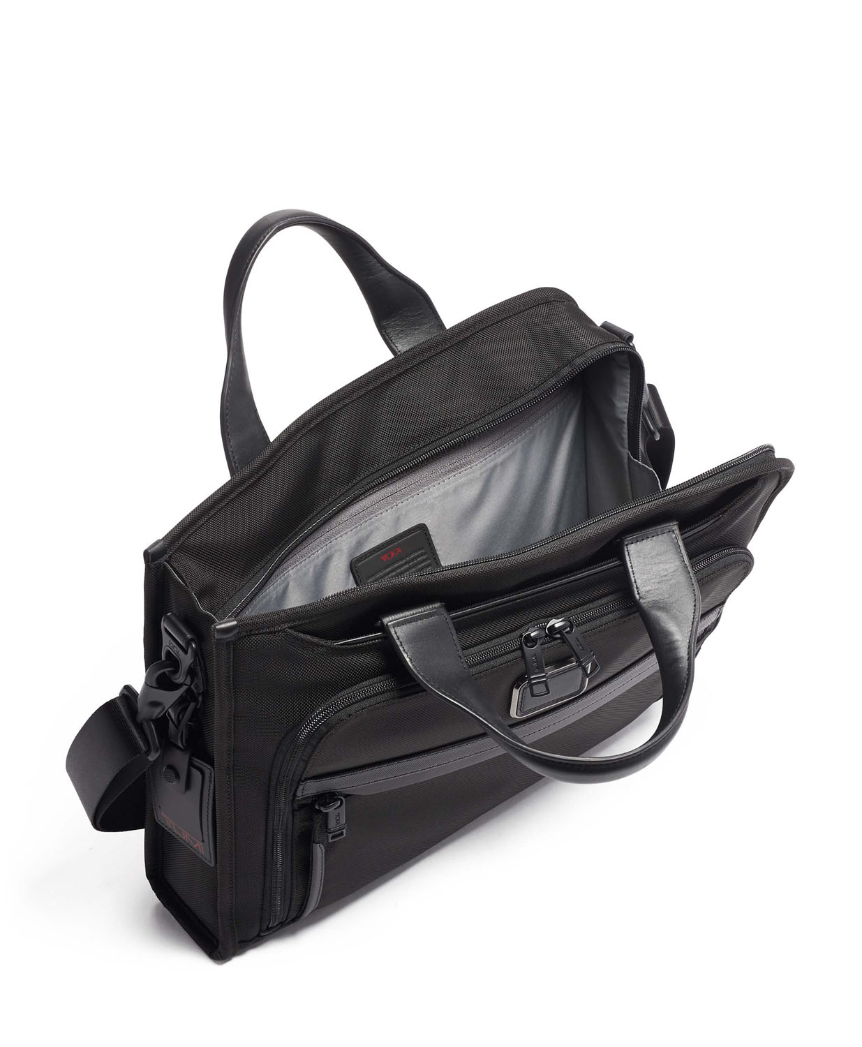 Tumi Alpha 3 Slim Deluxe Portfolio (schmal) + GRATIS HOTELGUTSCHEIN Black