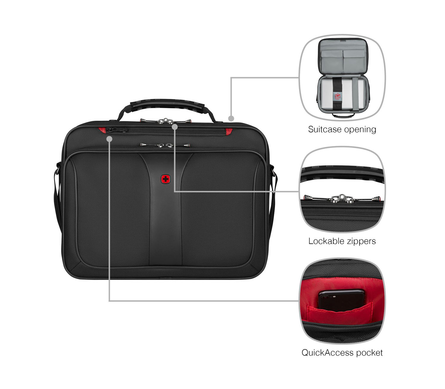 Wenger Legacy 16-Zoll-Laptop-Aktentasche Schwarz