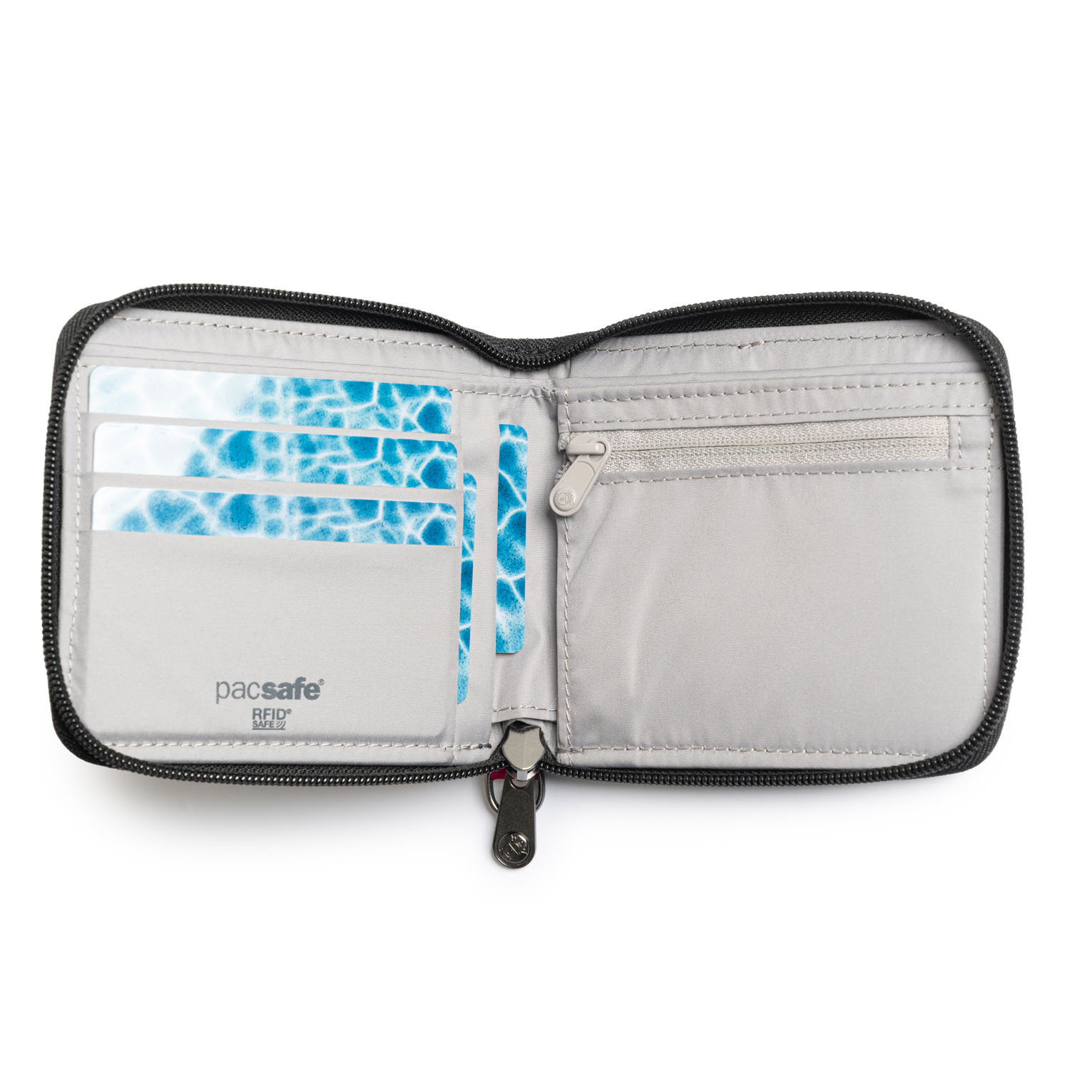 pacsafe RFIDsafe™ RFID Blocking Zip Around Wallet Slate