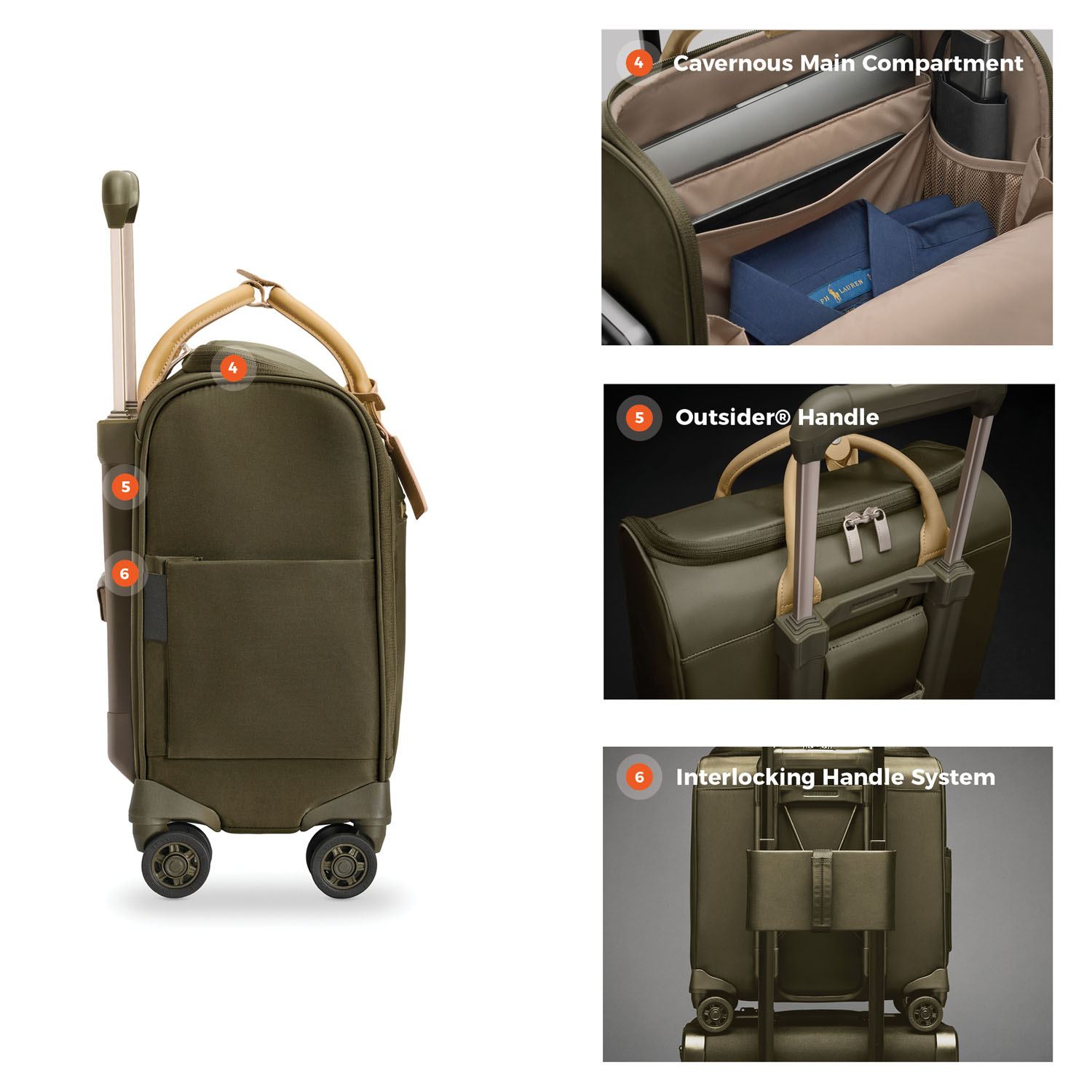 Briggs & Riley Rhapsody Wheeled Cabin Bag Olive Briggs & Riley Rhapsody Wheeled Cabin Bag Olive