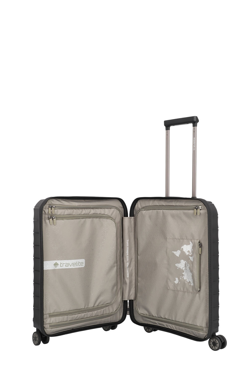 Travelite Mooby Trolley S mit Vortasche, 4-Rollen Schwarz
