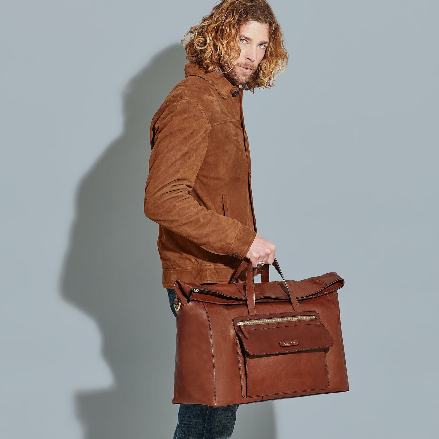 The Bridge Alberto Reisetasche 50cm Braun/Gold