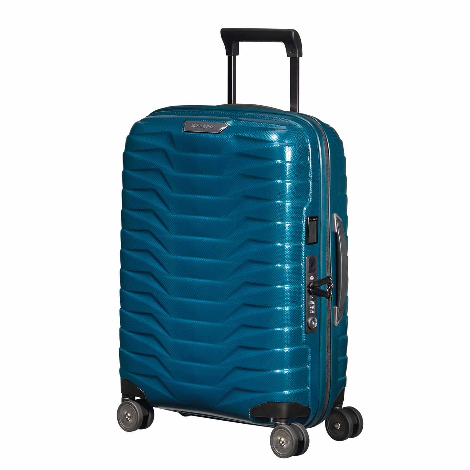 Samsonite Proxis Trolley mit 4 Rollen erweiterbar 55cm (20/23cm) + GRATIS HOTELGUTSCHEIN Petrol Blue