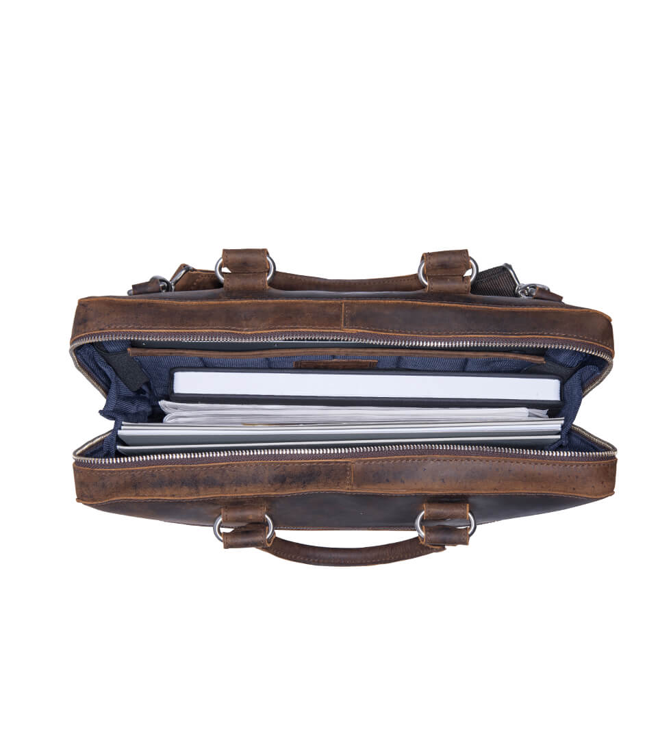 Leonhard Heyden Salisbury Leder-RV-Aktenmappe 1-Fach, mit Laptopfach 15" braun