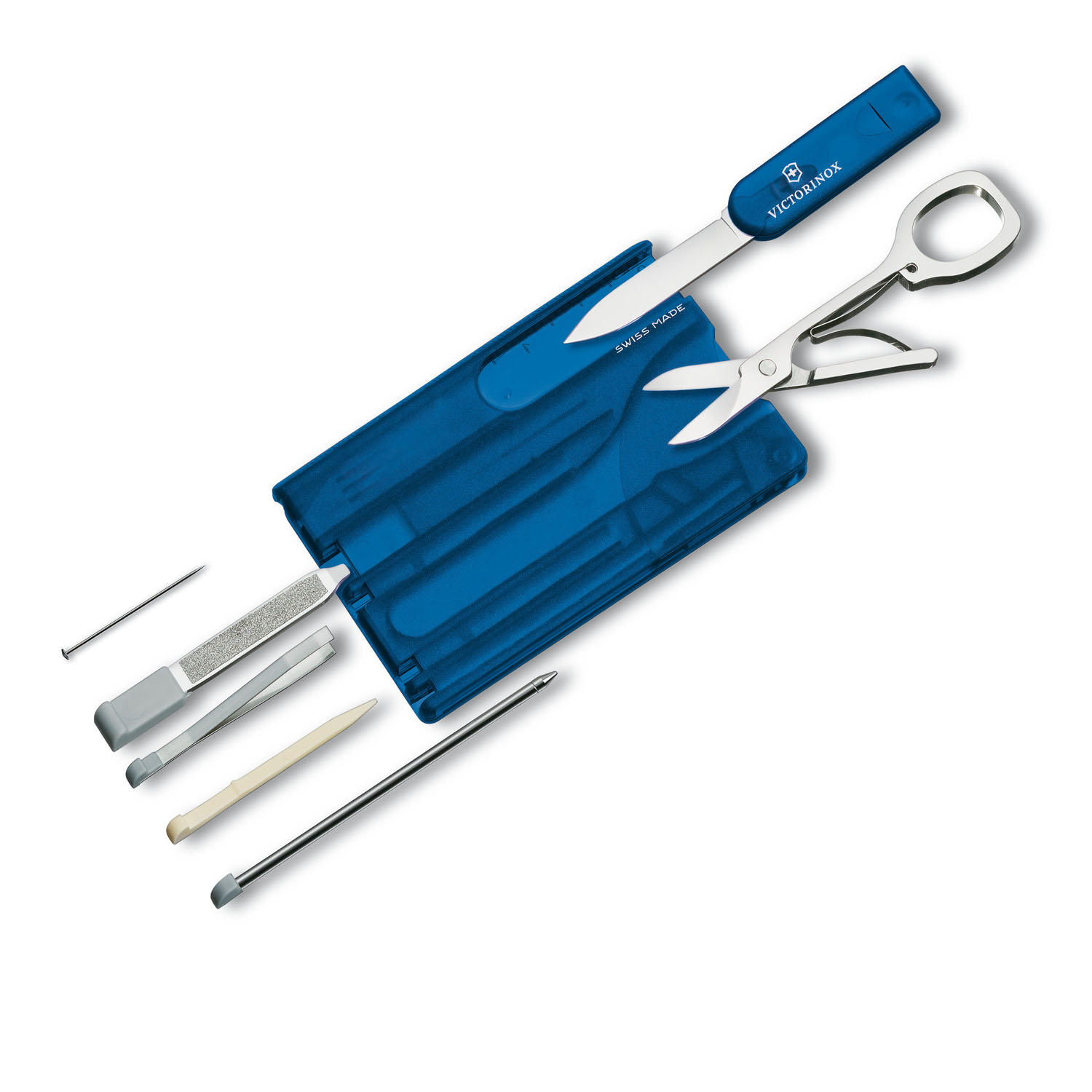 Victorinox Swiss Card Classic, 10 Funktionen blau transparent Victorinox Swiss Card Classic, 10 Funktionen blau transparent