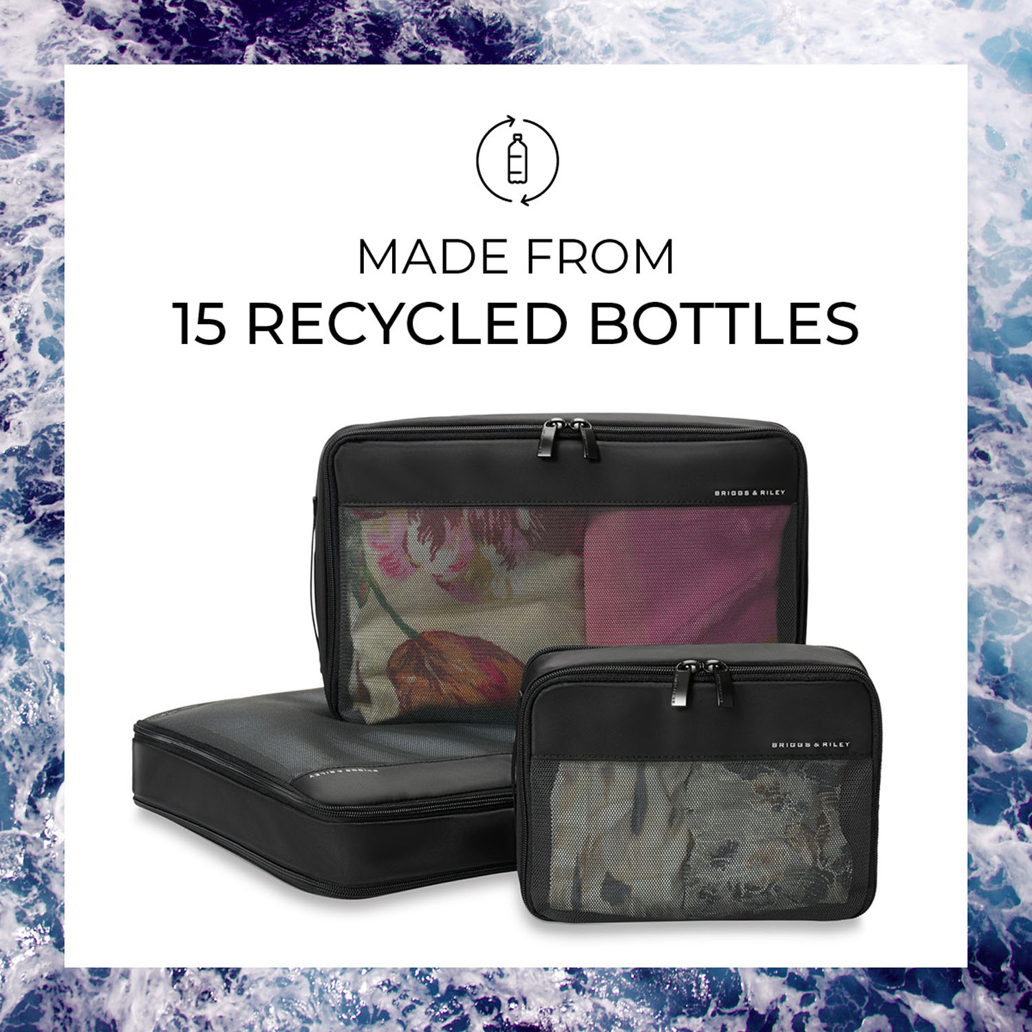 Briggs & Riley Travel Essentials Check In Packing Cube 3-teilige Set Black Briggs & Riley Travel Essentials Check In Packing Cube 3-teilige Set Black