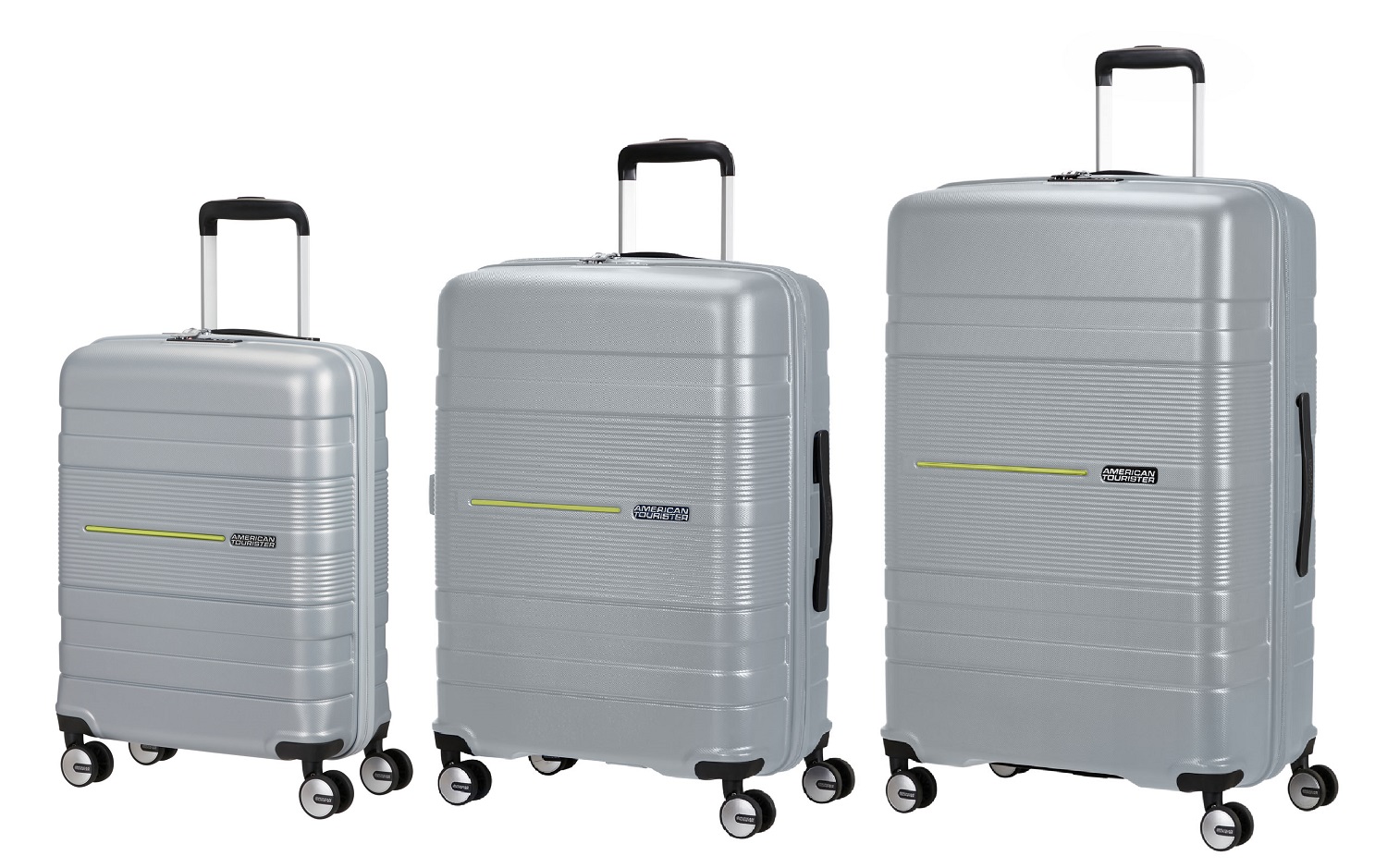 American Tourister Funstripe Trolley-Set 55/66/76cm mit 4 Rollen Silver