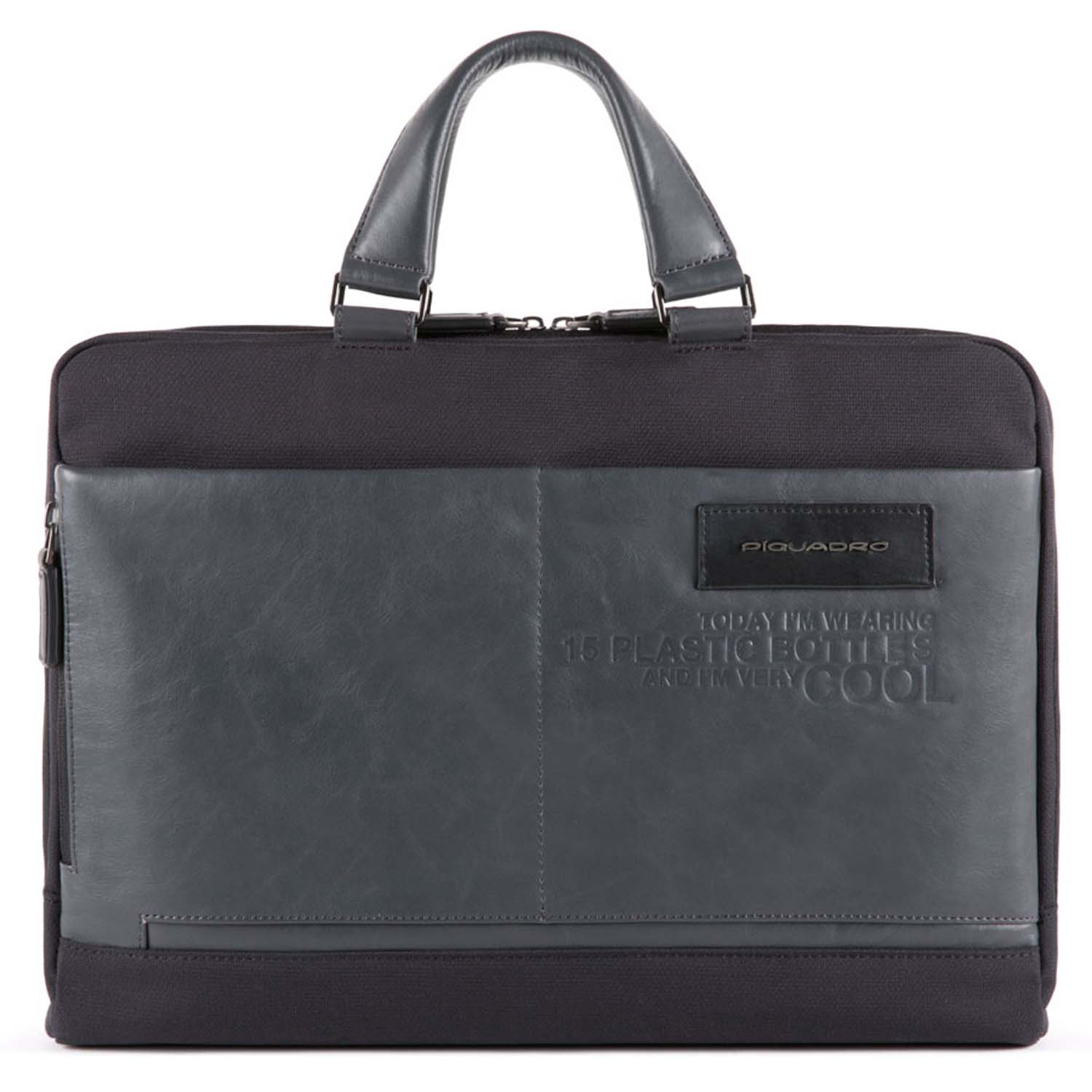 Piquadro Ade Laptoptasche 15,6" aus recyceltem Stoff, mit iPad®-Fach schwarz