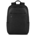 Piquadro Black Square Laptop-Rucksack 14" aus Leder schwarz jetzt online kaufen