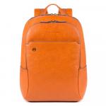 Piquadro Blue Square Special Kleiner Rucksack aus fluoreszierendem Leder Orange jetzt online kaufen