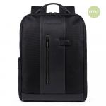 Piquadro Brief 2 Laptoprucksack 15,6" aus rezykliertem Stoff mit iPad Schwarz jetzt online kaufen