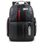 Piquadro Brief Anti-Diebstahl-Laptoprucksack 15.6" Leder mit RFID-Schutz und CONNEQU grau/schwarz jetzt online kaufen