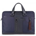 Piquadro Brief 2 Kurzgrifflaptoptasche aus rezykliertem Stoff für 15,6" Blau jetzt online kaufen