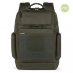 Piquadro Macbeth Fast-check Laptoprucksack 15,6" aus Leder und recyceltem Olivgrün jetzt online kaufen