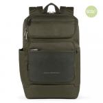 Piquadro Macbeth Laptoprucksack 14" aus Leder und mit recyceltem Stoff Olivgrün jetzt online kaufen