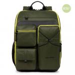 Piquadro Otello Laptoprucksack 14" aus recyceltem Stoff mit iPad®-Fach Olivgrün jetzt online kaufen