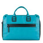 Piquadro TAU Doppelgriff-Laptoptasche mit Front-tasche teal jetzt online kaufen