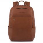 Piquadro Black Square Laptop-Rucksack 14" aus Leder cuoio tabacco jetzt online kaufen