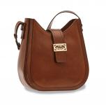 The Bridge Lavinia HOBO Leder-Handtasche Braun/Gold jetzt online kaufen
