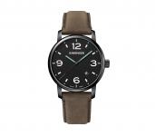 Wenger Urban Metropolitan 42mm Schweizer Quarzuhrwerk mit Armband aus Leder schwarz/braun jetzt online kaufen