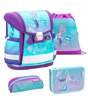 Belmil 'Classy' Schulranzen Set 4-teilig Purple Mermaid
