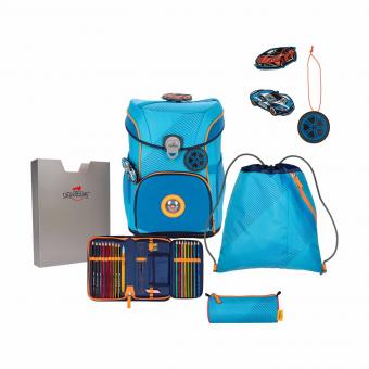 DerDieDas ErgoFlex EASY Exklusiv "Superflash" Schulrucksack-Set 5-teilig mit Sportbeutel Supercar