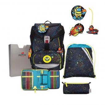 DerDieDas ErgoFlex Exklusiv "LED" Schulrucksack-Set 5-teilig mit Sportbeutel Crazy