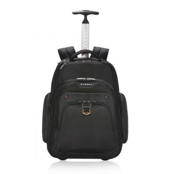 Everki Atlas Laptop-Rucksack auf Rollen mit anpassbarem Laptopfach von 13-Zoll bis 17,3-Zoll Schwarz