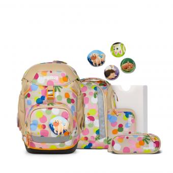 ergobag pack ECO HERO 6-teiliges Schulrucksack-Set 2025 Flower PowBär