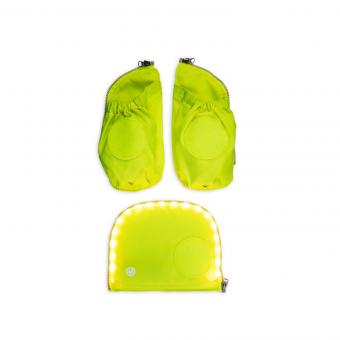 ergobag Schulzubehör Fluo LED Seitentaschen Zip-Set, 3-tlg. 2020-2022 Gelb