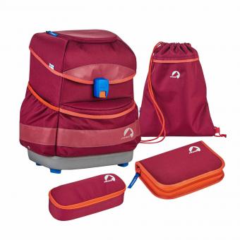 Finkid Buddy Schulrucksack-Set beet red/chili