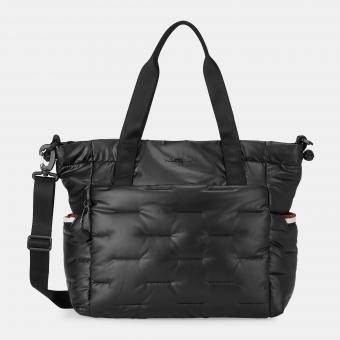 Hedgren Cocoon PUFFER Totebag Black-Würfel-Anhänger