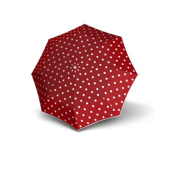 Knirps T.200 Medium Duomatic Automatischer Taschenschirm mit UV-Schutz Dot Art Red
