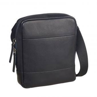 Leonhard Heyden Hamburg Leder-Umhängetasche XS Schwarz
