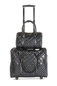 Olivia Lauren Black Night Trolley Bag + Handtasche schwarz