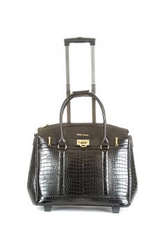 Olivia Lauren Jackson Trolley-Tasche mit 2-Rollen Croco Black