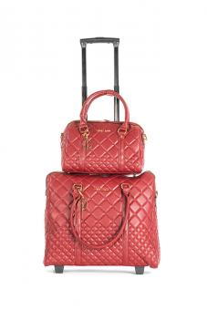 Olivia Lauren Lyana Trolley Bag + Handtasche Burgund