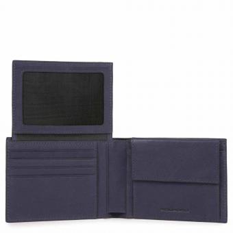 Piquadro Black Square Herrenbrieftasche mit Klapp-Ausweisfenster + RFID Meerblau