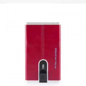 Piquadro Blue Square Kreditkartenetui mit Schiebesystem und RFID-Blocker Rot