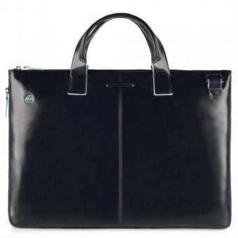 Piquadro Blue Square Schmale, erweiterbare Laptoptasche 15.6" mit Tabletfach Nachtblau