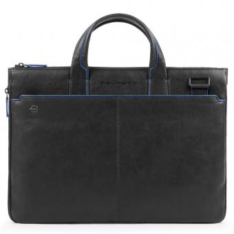 Piquadro Blue Square Special Schmale, ausdehnbare Laptoptasche schwarz