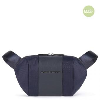 Piquadro Brief 2 Gürteltasche aus rezykliertem Stoff Blau