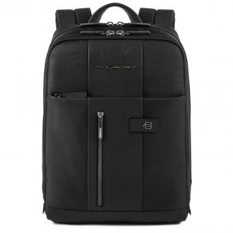 Piquadro Brief Schmaler Laptoprucksack mit iPad-Fach schwarz