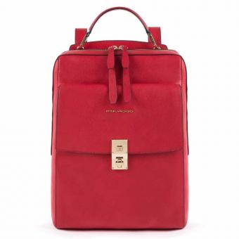 Piquadro DF Kleiner Laptoprucksack 13,3" rot