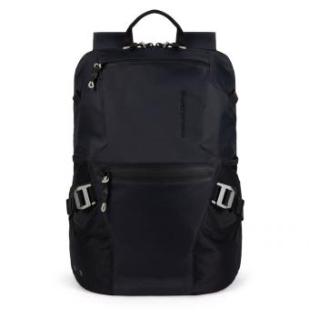 Piquadro PQ-Modular Laptoprucksack 15" aus rezykliertem antiviralen Stoff und RFID Blocker Schwarz