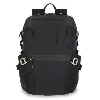 Piquadro PQ-Modular Laptoprucksack 15,6" aus rezykliertem antiviralen-Stoff und Diebstahlsicherung Schwarz