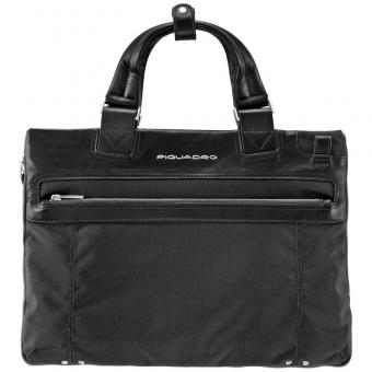 Piquadro Link Erweiterbare Laptoptasche schmal black