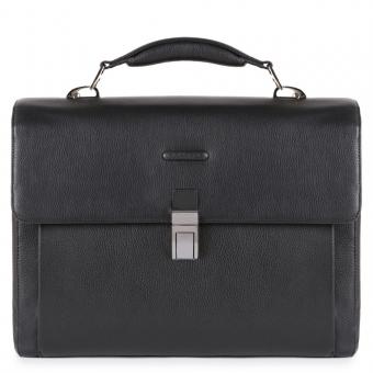 Piquadro Modus Laptoptasche mit iPad®-Fach, drei Fächern schwarz